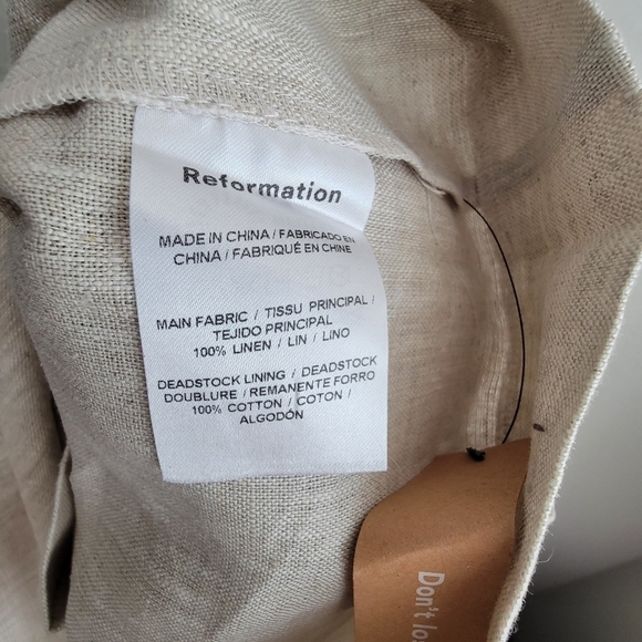 Reformation Jude Linen Jumpsuit in Oatmeal size 8 NWT - Picture 7 of 11